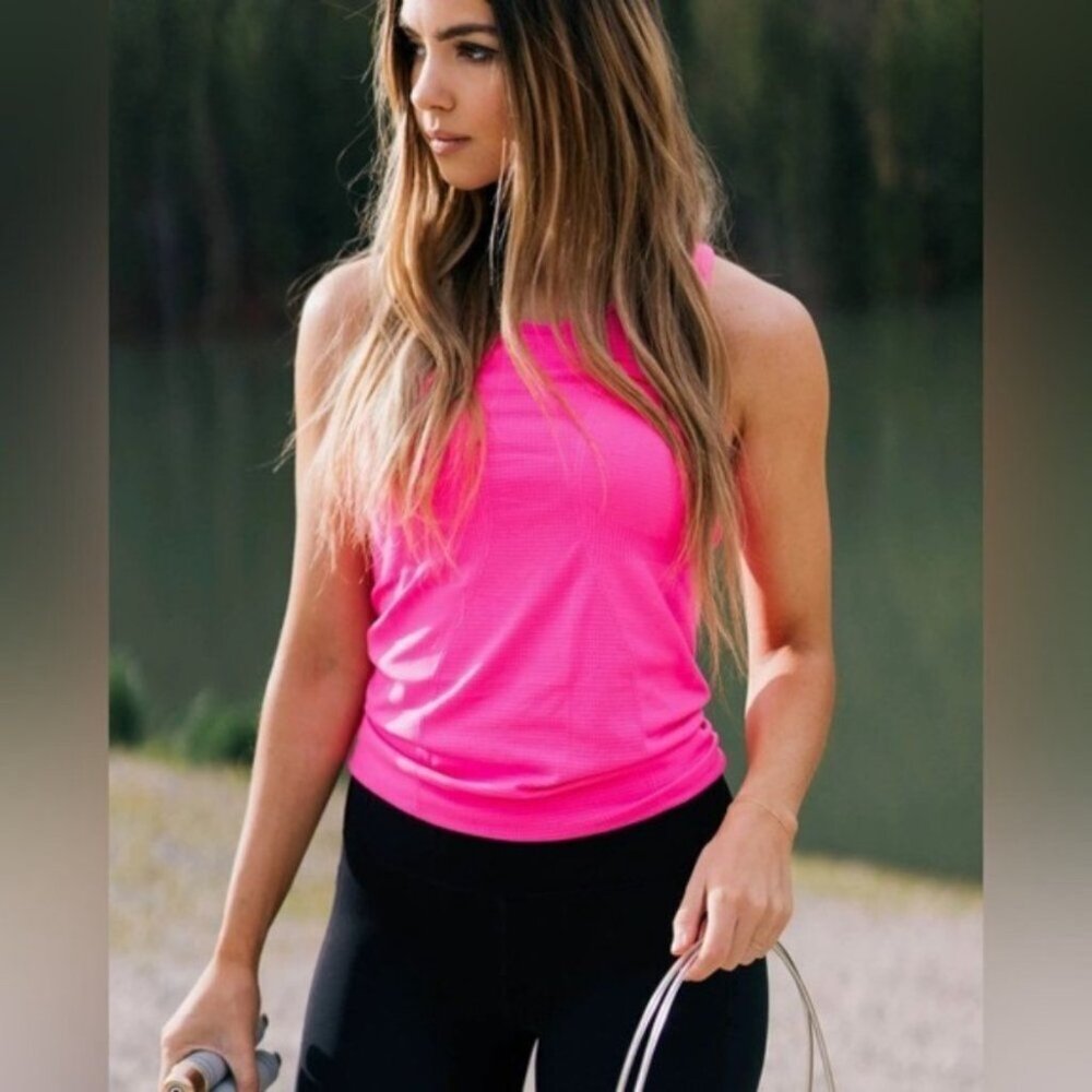 NWOT Zyia Active Hot Pink Copper Charged Workout Gym Tank Top • S Small
